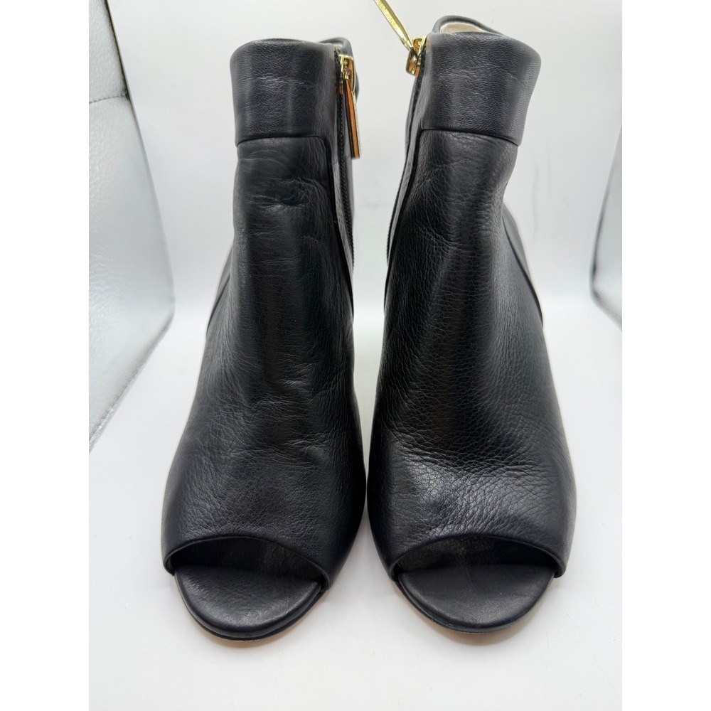 Louise et Cie LO-SABAL Black Leather Peep Toe Cutout  Booties Womens 6.5